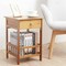 Bamboo 1 Drawer Side Cabinet Wooden Bedside Table Cabinet Storage.